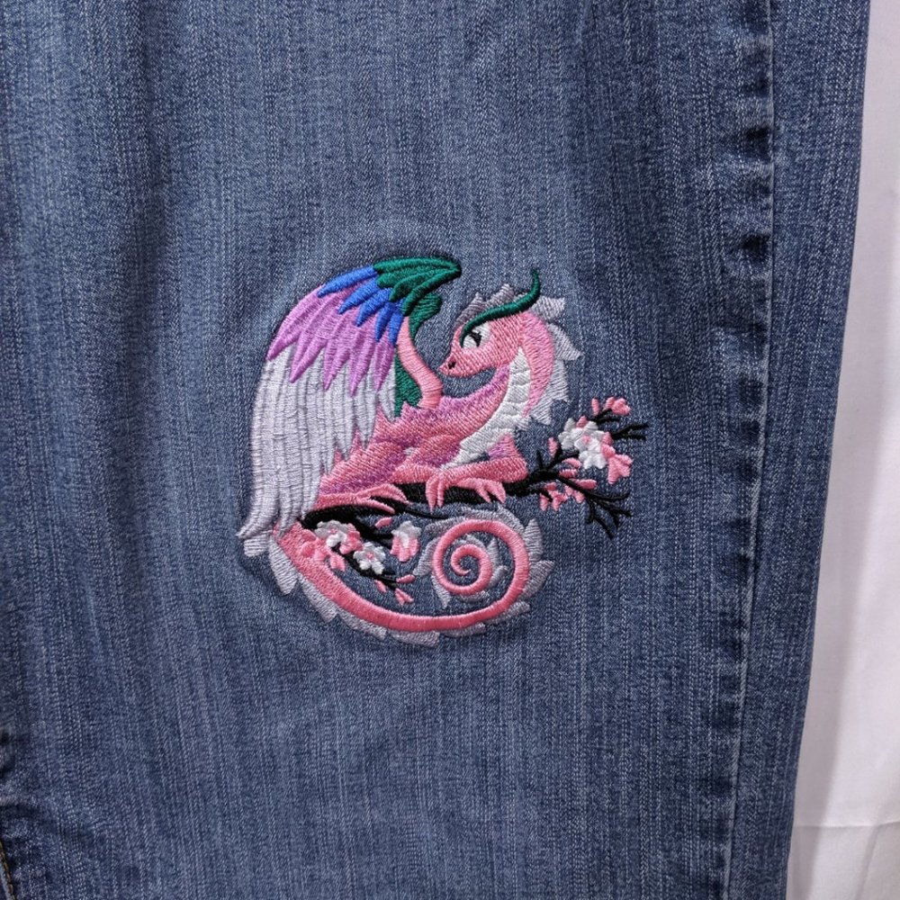 Liz Claiborne jeans w/ Dragon embroidery